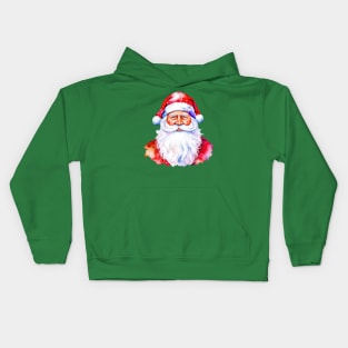 Vintage Christmas Santa Claus Watercolor Style Kids Hoodie